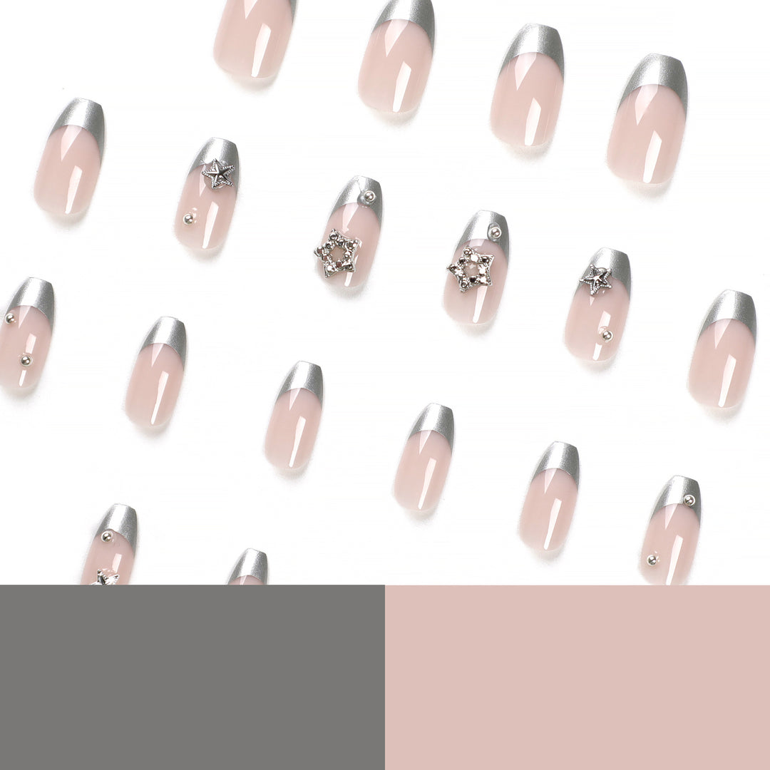 Glamorous acrylic nails with sparkling star design Bowlift