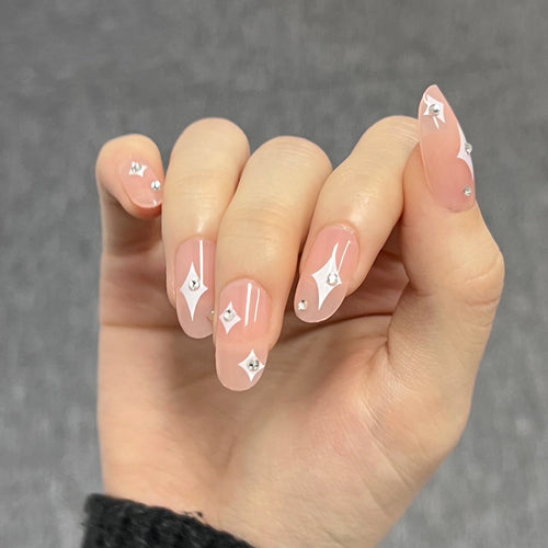Artistic acrylic nails with glamorous glitter design Bowlift