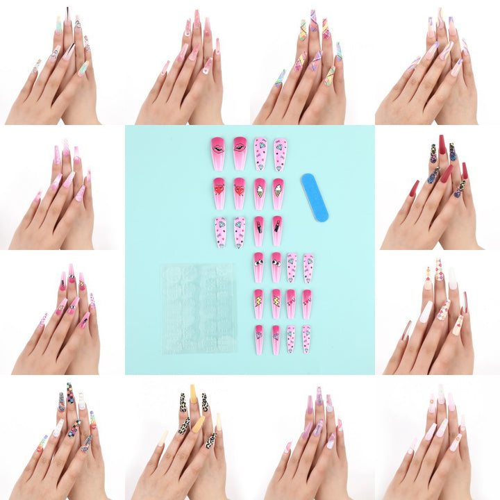 Luxury style artificial nails with intricate decorations Bowlift