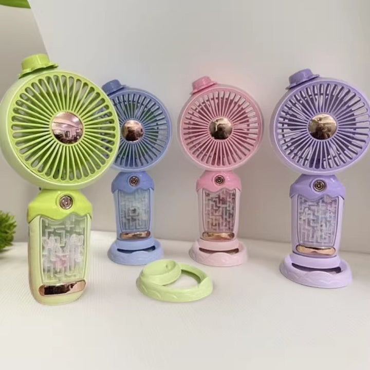 Unisex Portable Handheld Fan with Water Mist Bowlift
