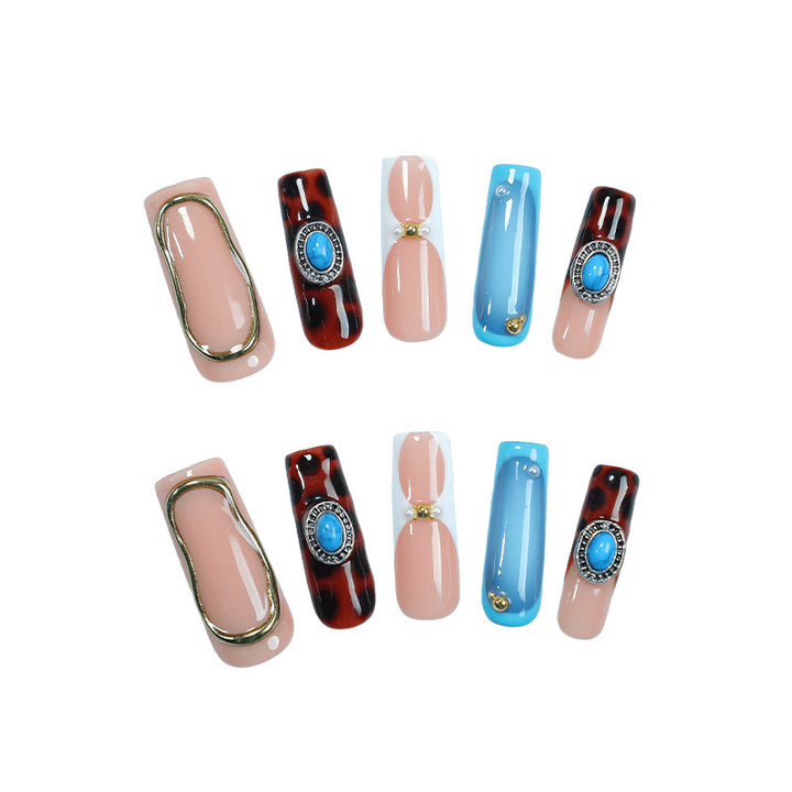 Acrylic nail set with luxurious design elements and creative accents Bowlift