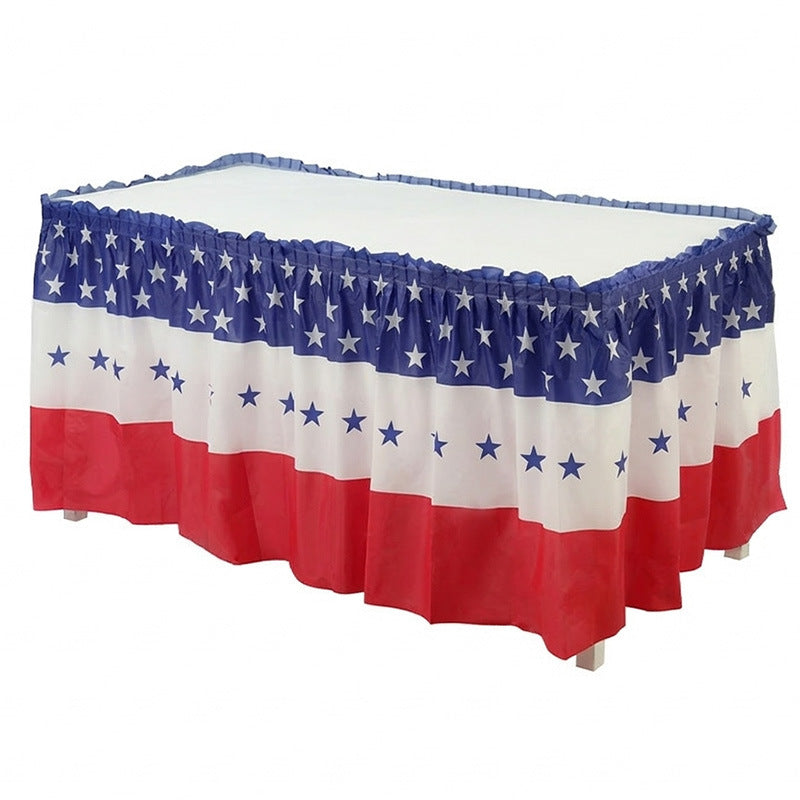 Unisex decorative tablecloth skirt with elastic waistband and star border for party tent and buffet tables Bowlift