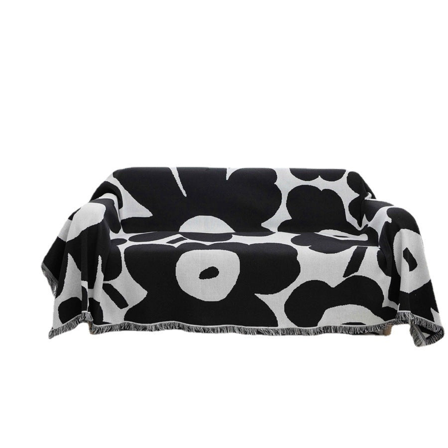 Floral Patterned Decorative Sofa Blanket