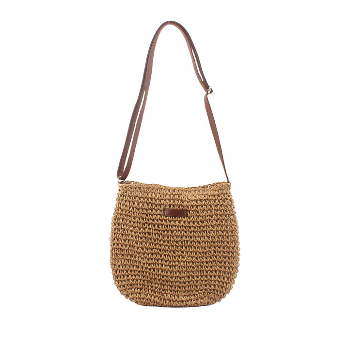 Shoulder bag made of handwoven natural material with adjustable shoulder strap Bowlift