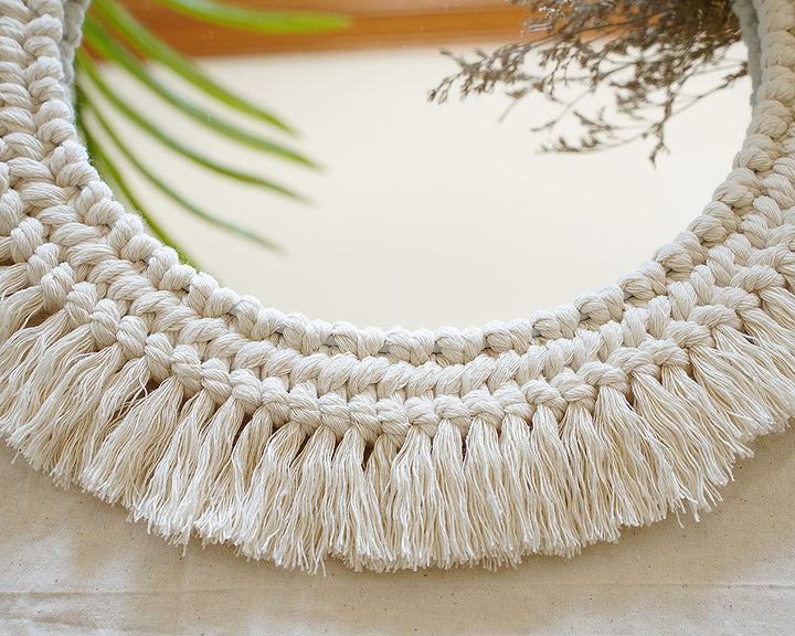 Decorative Macrame Wall Mirror Bowlift