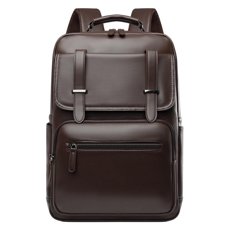 Stylish Multi-Compartment Leather Backpack Bowlift
