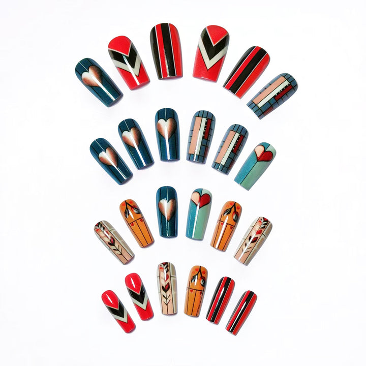 Artistic Heart-Inspired Nail Art Bowlift