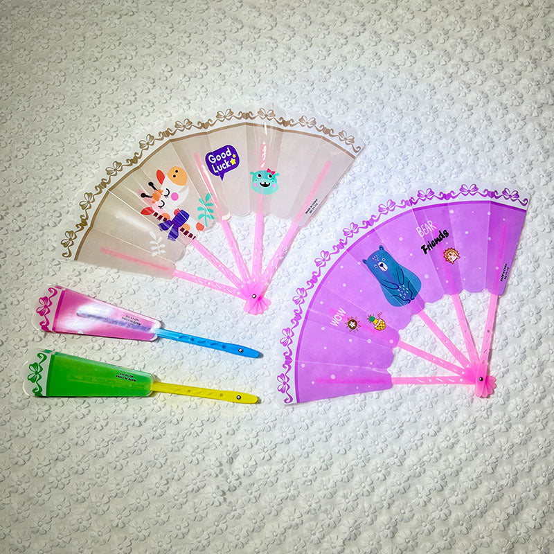 Ladies Colored Hand Fans in Cute Design Bowlift