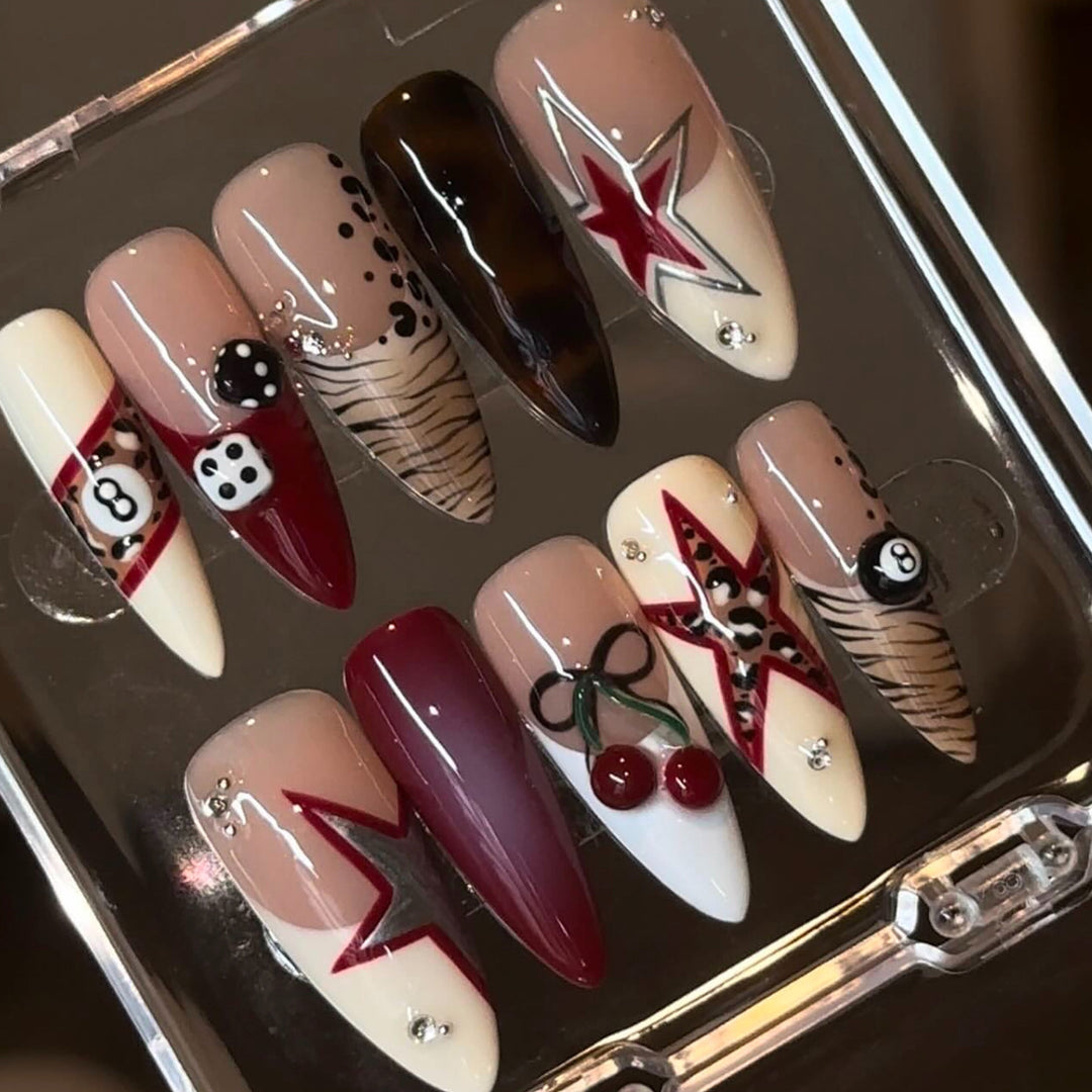 Artistic Stiletto Press-On Nails with Unique Designs Bowlift
