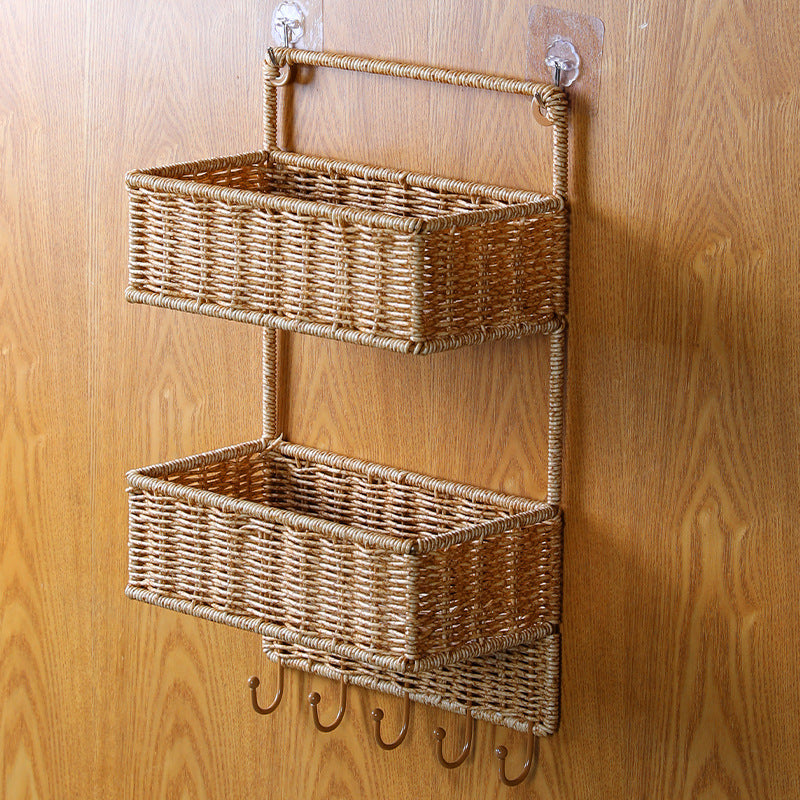 Two-Tiered Handwoven Storage Basket Bowlift