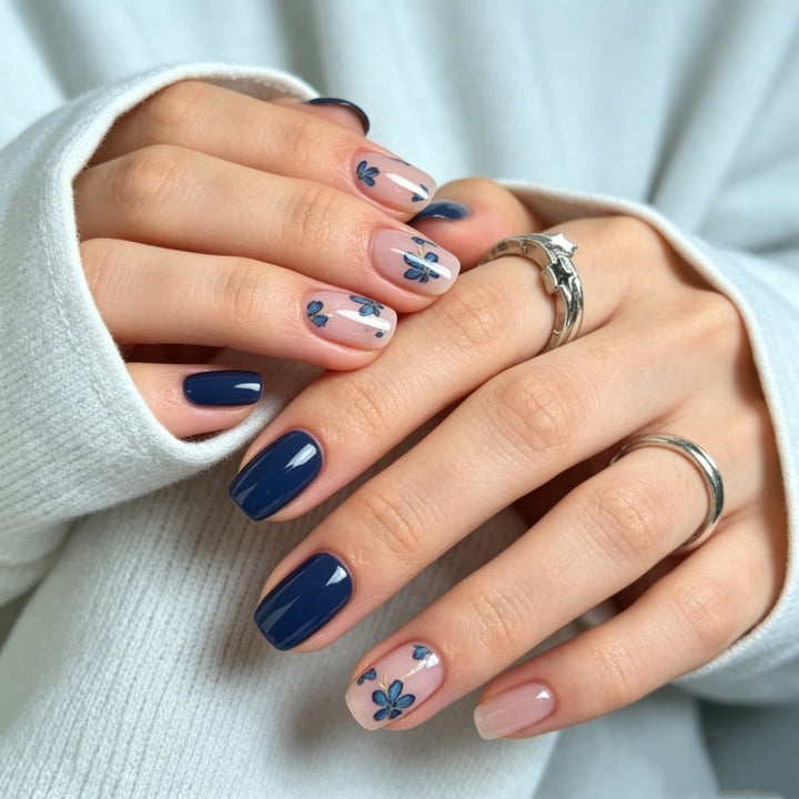 Floral Press-On Nail Set Bowlift 1787395178