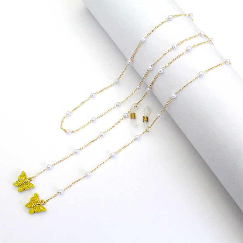 Butterfly-Embellished Eyewear Chain Bowlift