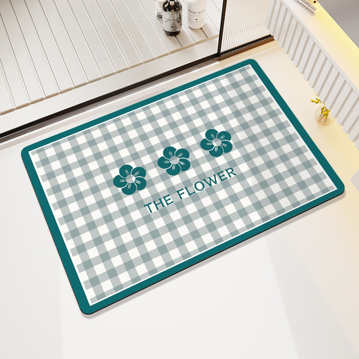 Cheerful Floral Design Indoor Area Mat Bowlift