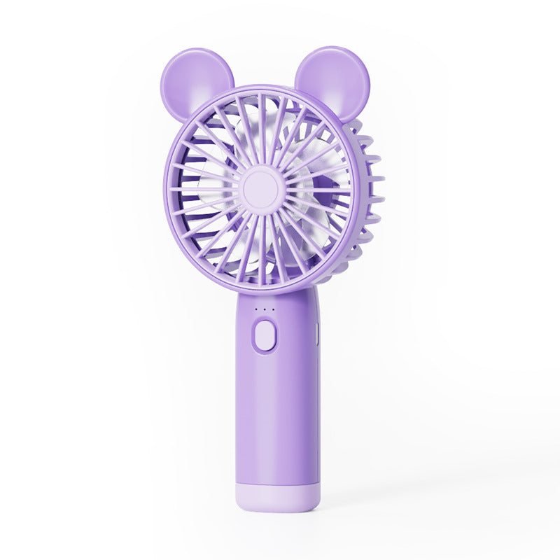 Women's Portable Cat Ears Handheld Fan Bowlift