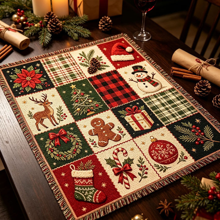 Cozy Holiday-Themed Throw Blanket