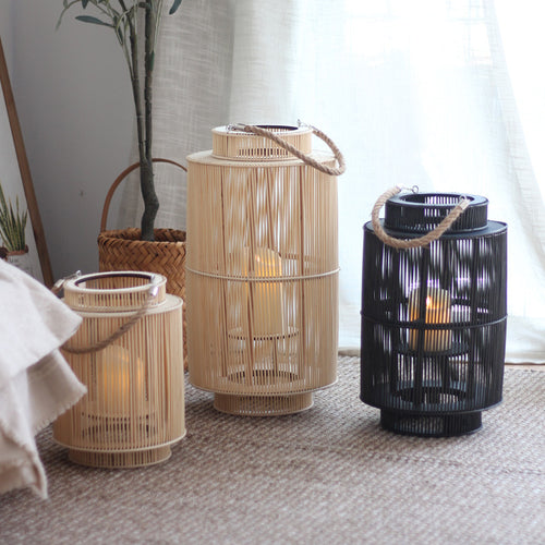 Decorative lantern made of woven material Bowlift