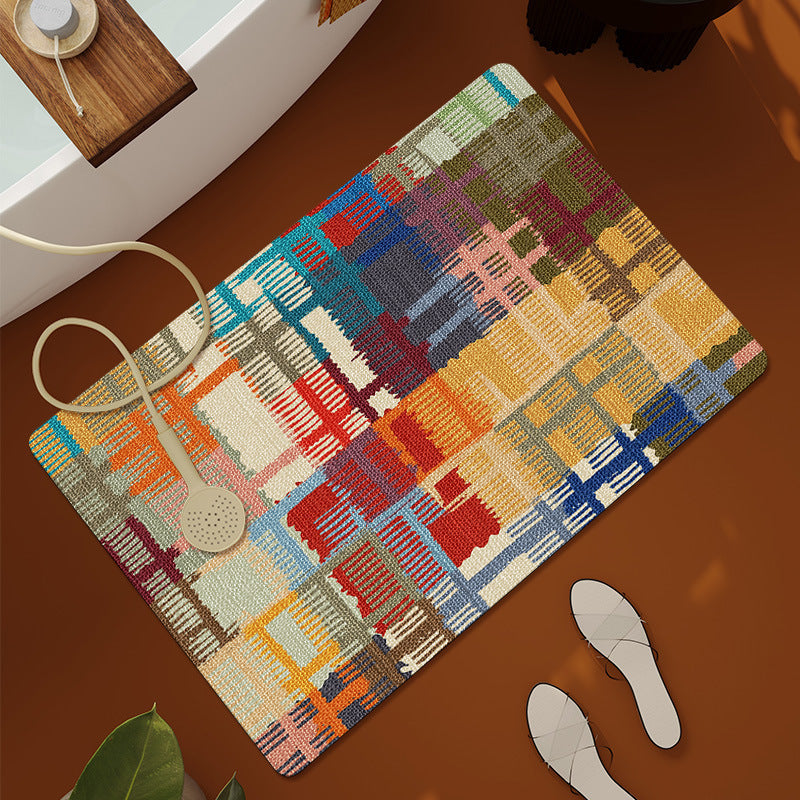 Geometric Patterned Bathroom Mat Bowlift