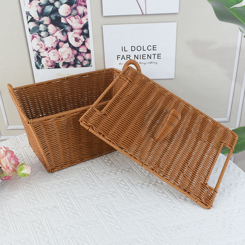 Handcrafted Woven Storage Basket with Lid Bowlift