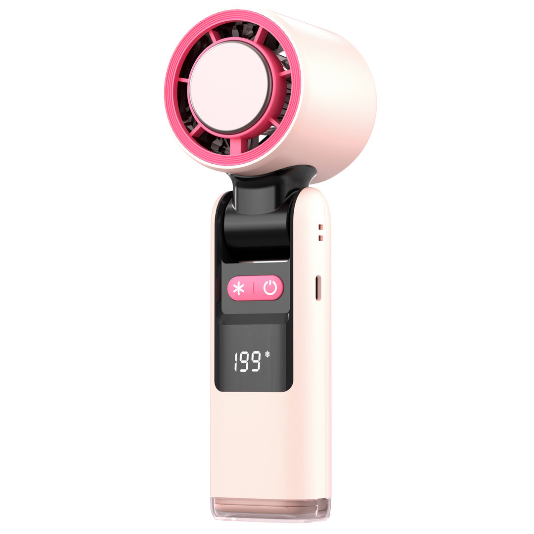 High-Efficiency Handheld Cooling Fan with Digital Display Bowlift