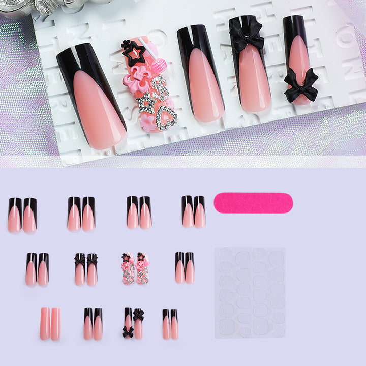 Artificial nail set with elegant accents and creative design Bowlift