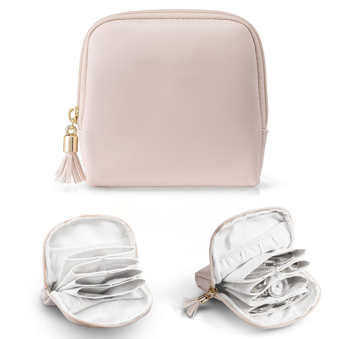 Cosmetic organizer with structured interior and elegant tassel Bowlift
