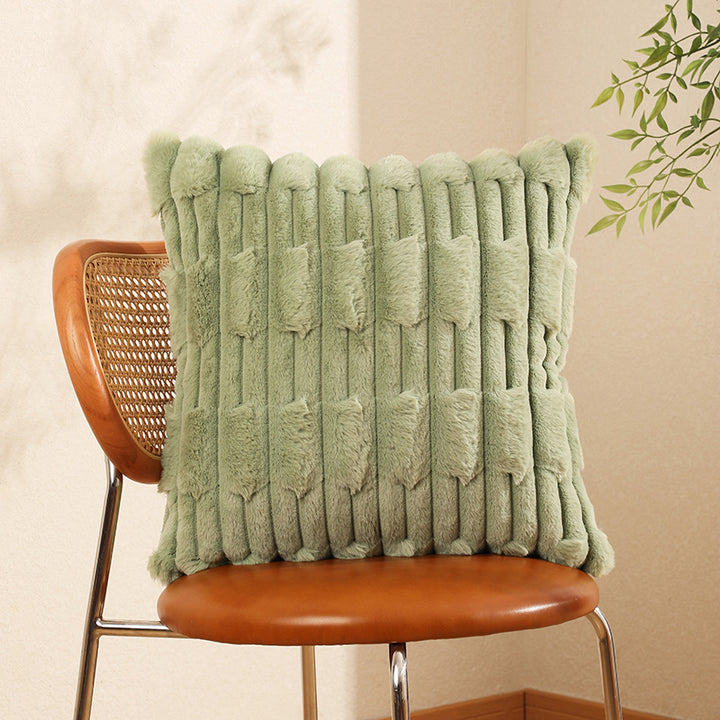 Luxurious Textured Faux Fur Throw Pillow