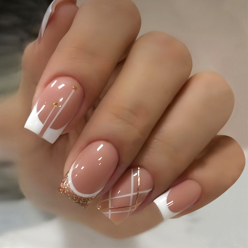 Elegant French Tip Acrylic Nail Art Bowlift
