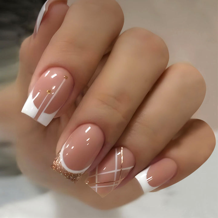 Elegant French Tip Acrylic Nail Art Bowlift