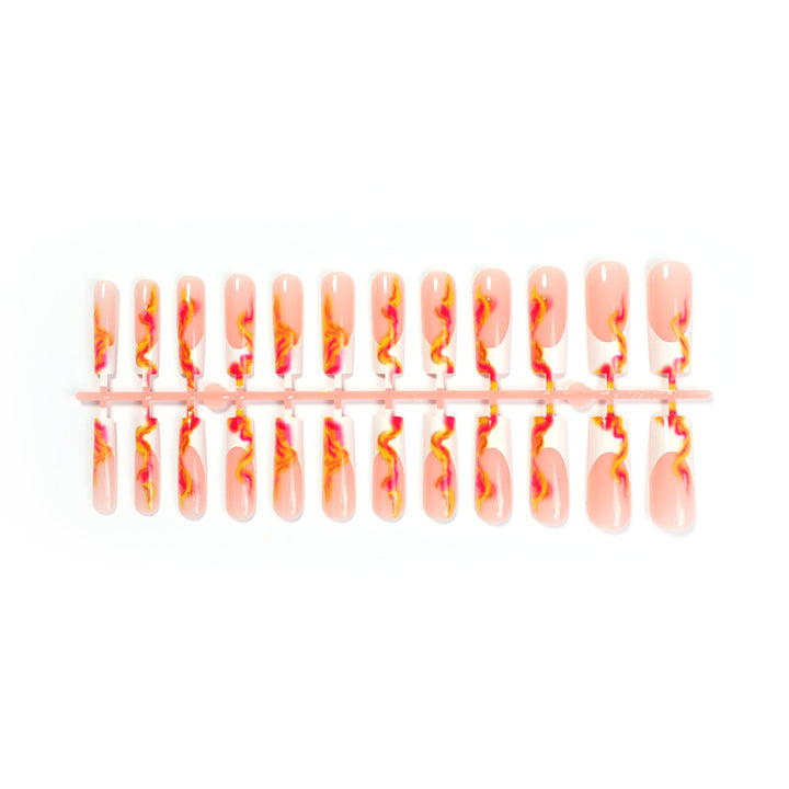 Artistic Press-On Nail Set Bowlift