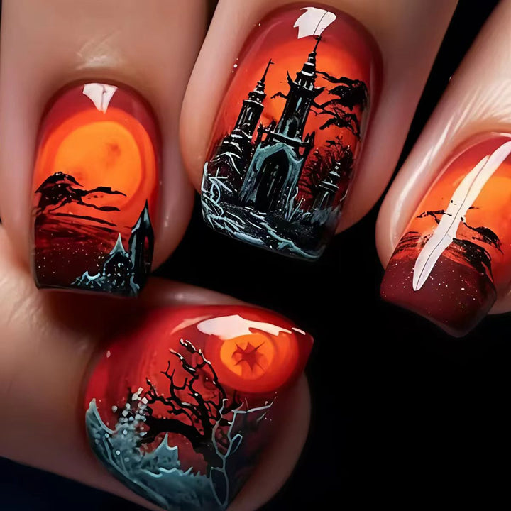 Creative Halloween Design Artificial Nails Bowlift
