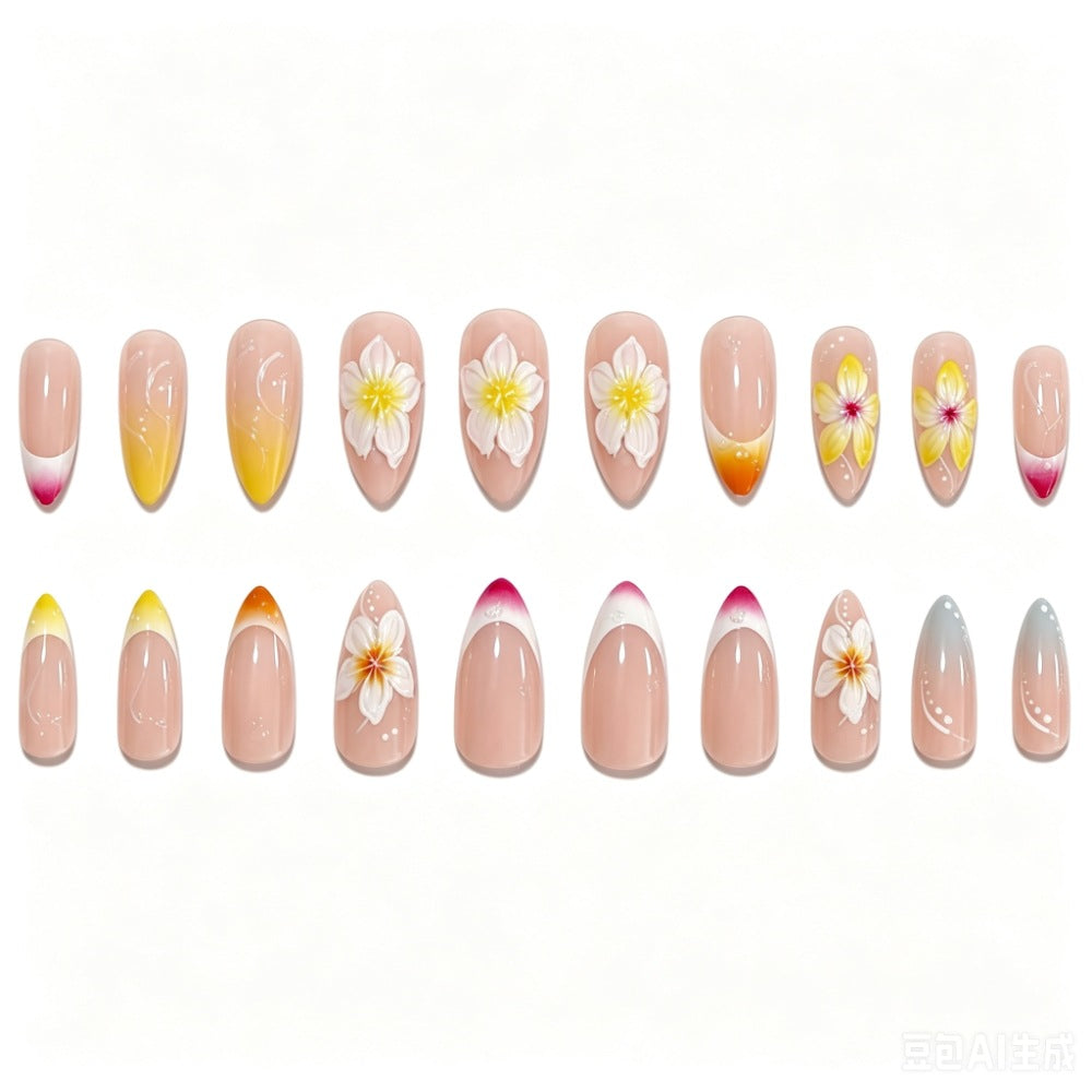 Creative Nail Art with Floral Details Bowlift