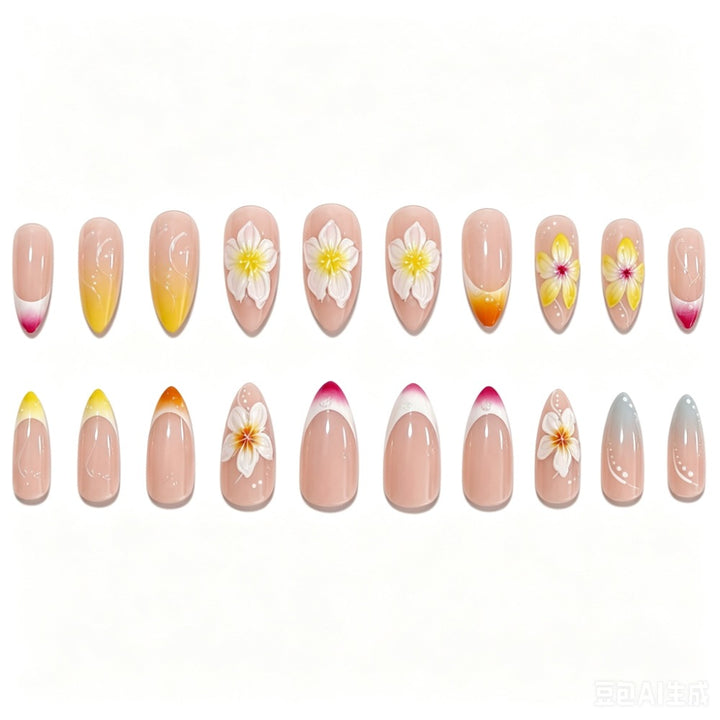 Creative Nail Art with Floral Details Bowlift