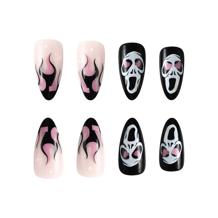 Artistic Halloween-Inspired Long-Lasting Press-On Nails Bowlift