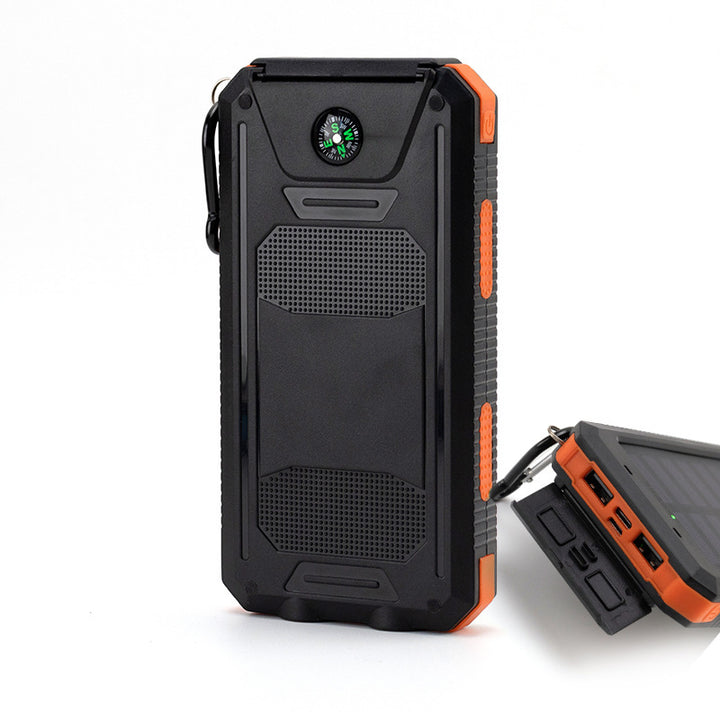 Solar-powered power bank with integrated LED lights and compass Bowlift