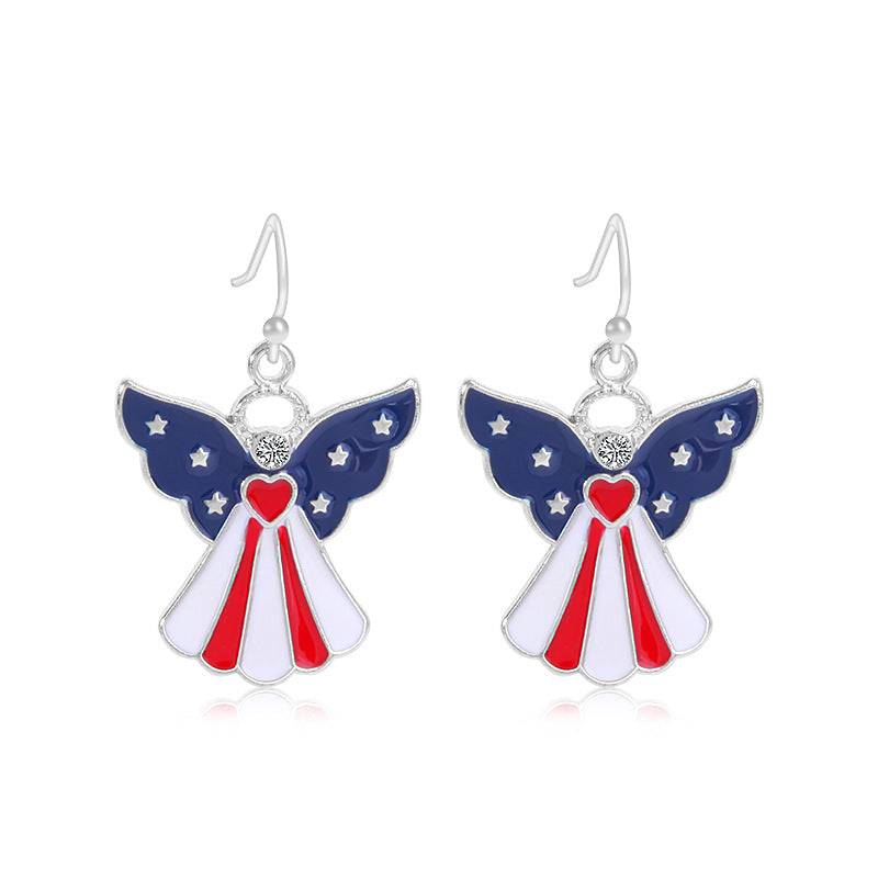 Women's long multi-layer star drop earrings with crystal embellishments and rhodium-plated alloy Bowlift
