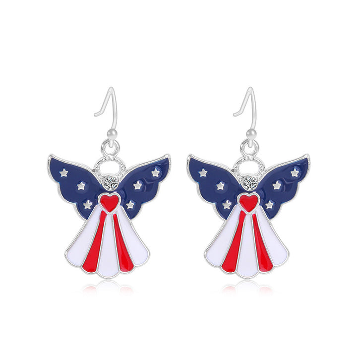 Women's long multi-layer star drop earrings with crystal embellishments and rhodium-plated alloy Bowlift