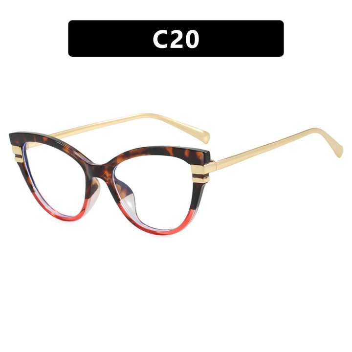 Ladies Cat-Eye Sunglasses with Elegant Metal Accents Bowlift