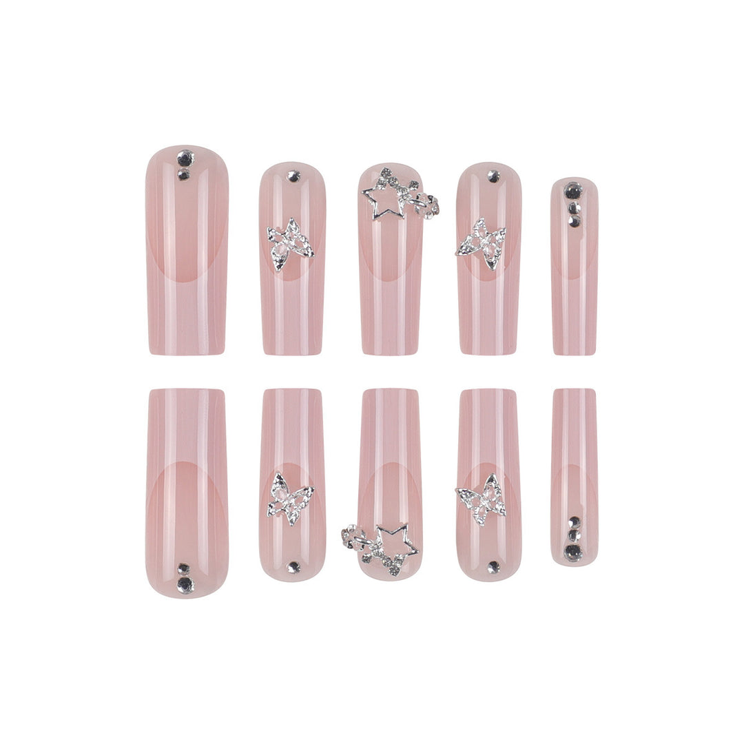 Glamorous Long Square Nail Art Set Bowlift