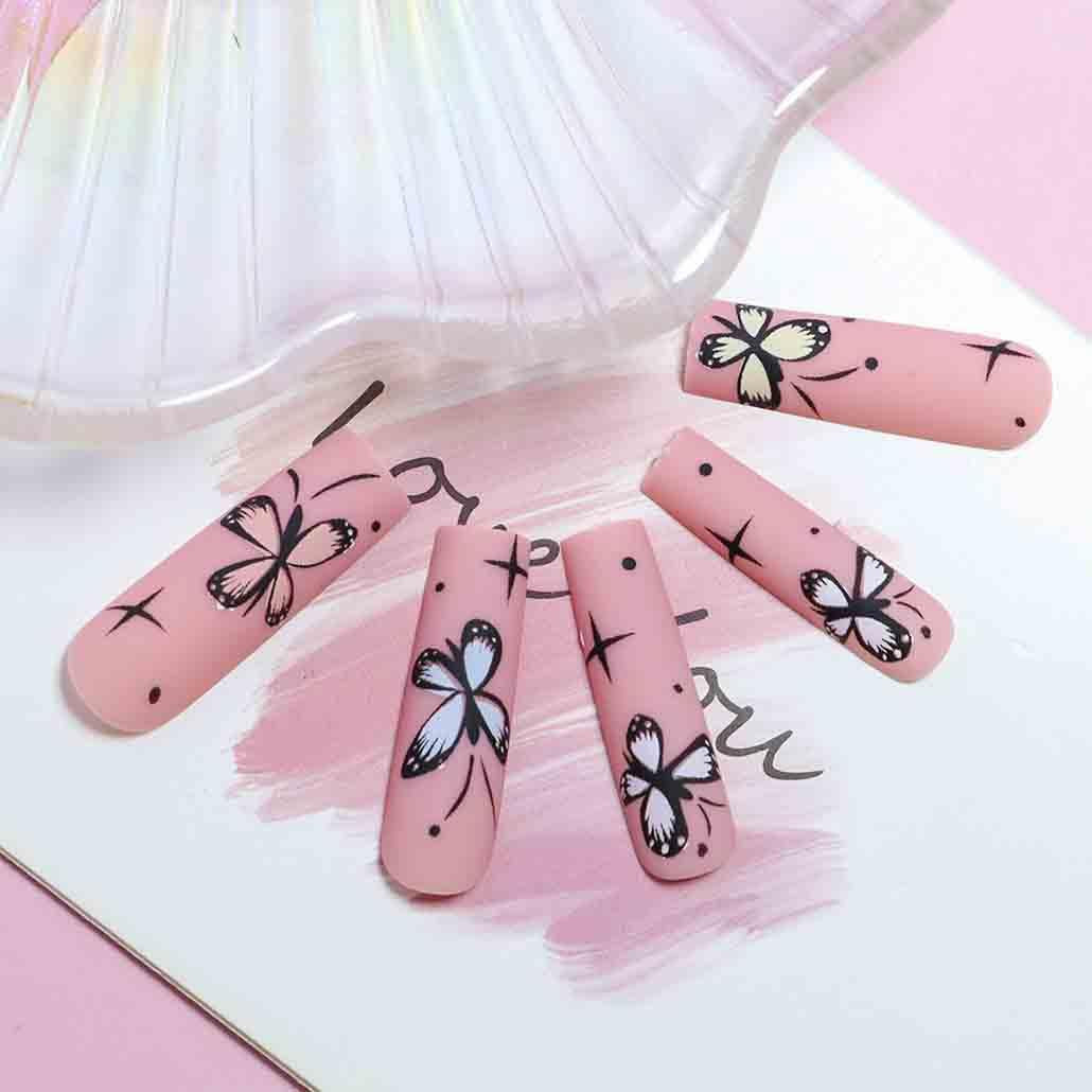 Artistic Floral Ombre Nail Tips Bowlift