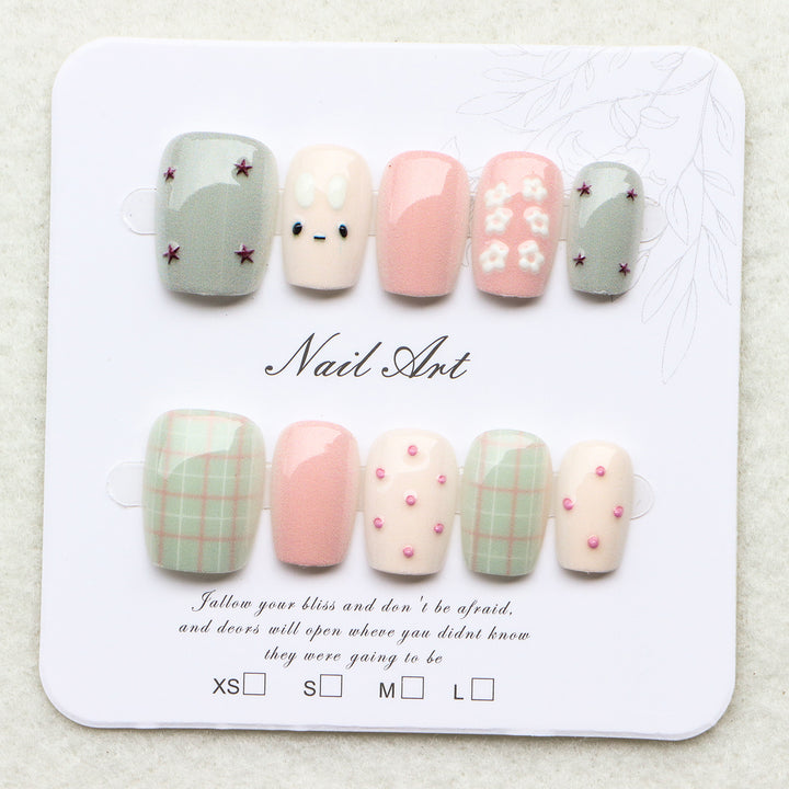 Creative Themed Press-On Nail Art Set Bowlift
