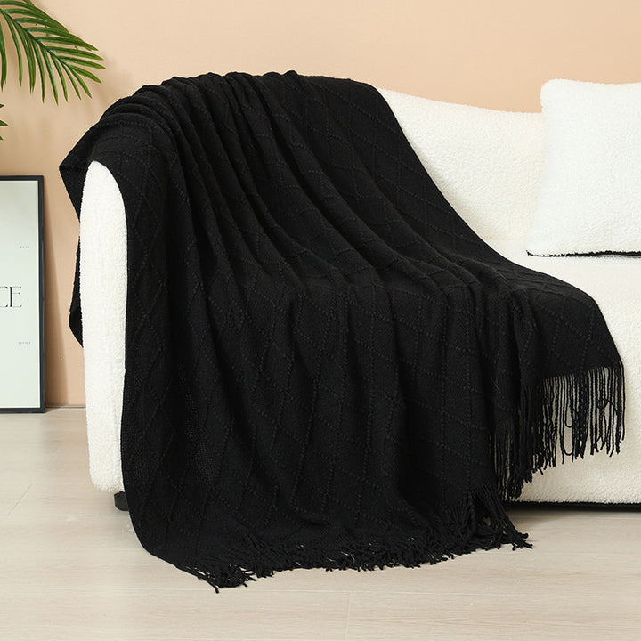 Women Elegant and stylish living and cuddly blanket with fringes Bowlift