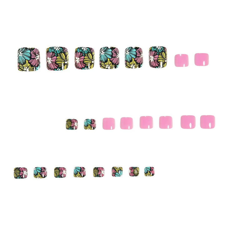 Nail art with colorful flower pattern Bowlift