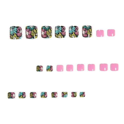Nail art with colorful flower pattern Bowlift