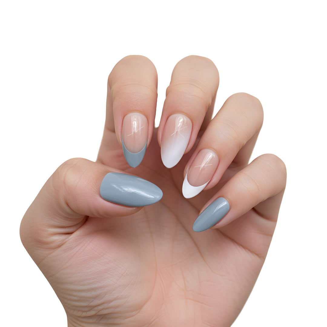 Elegant Ombre Almond-Shaped Press-On Nails Bowlift
