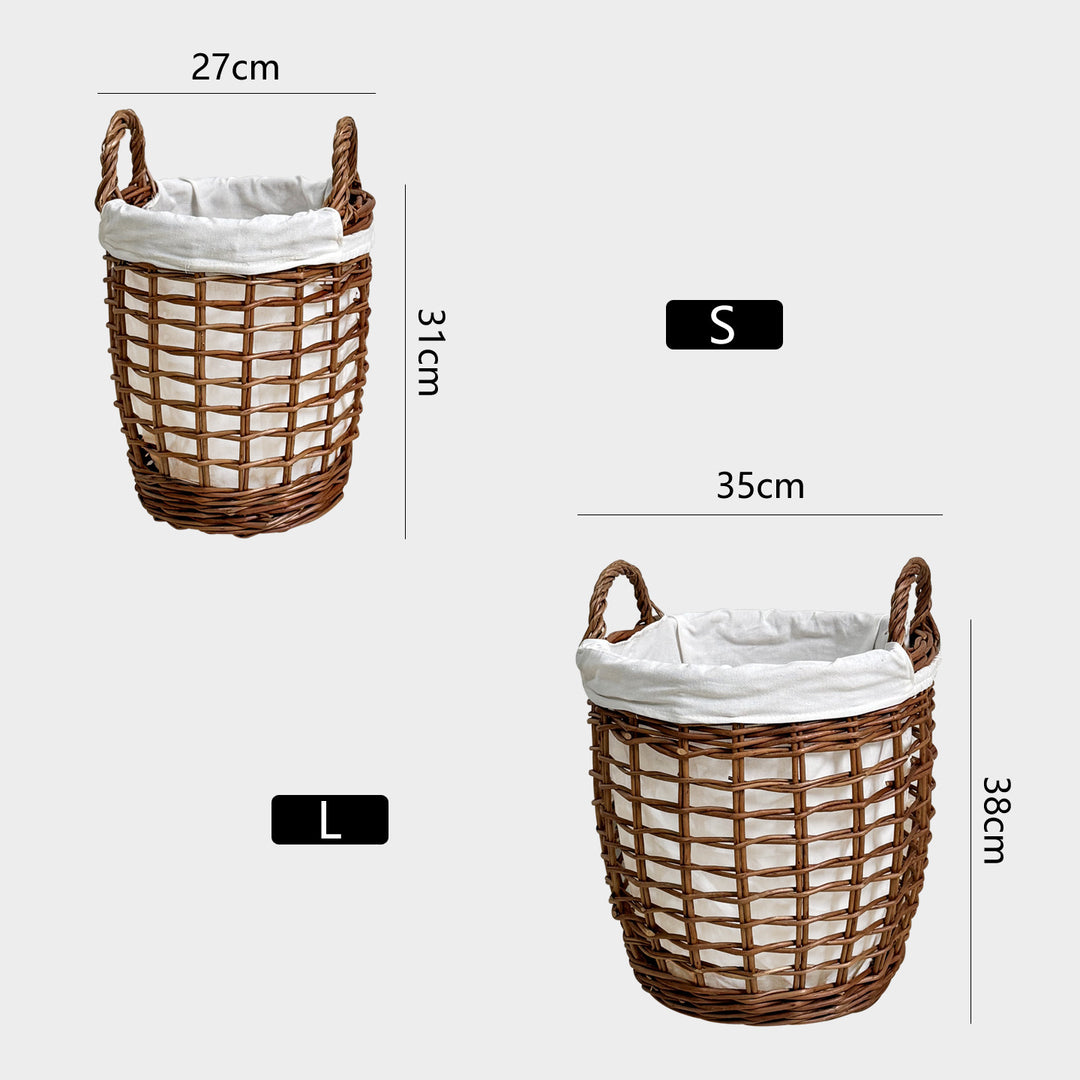 Handcrafted laundry basket with fabric cover Bowlift