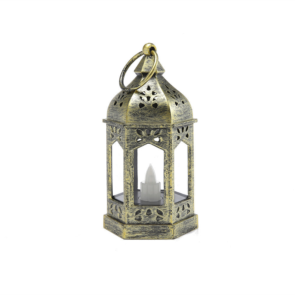 Moroccan Style Hexagonal Metal LED Lantern Bowlift