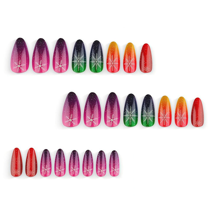 Artificial nails with sparkling snowflake design Bowlift