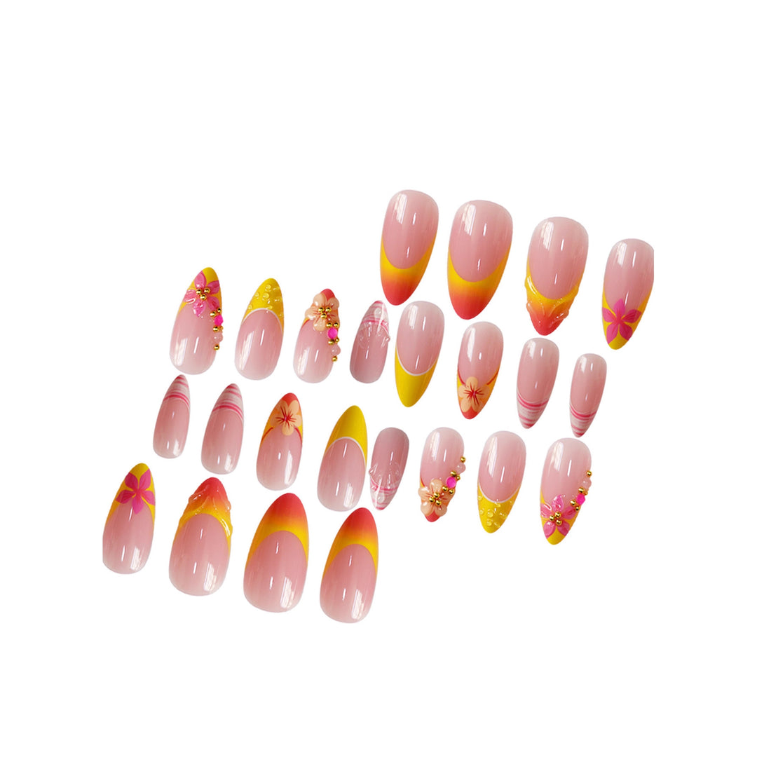 Decorative Floral Nail Art Extensions Bowlift