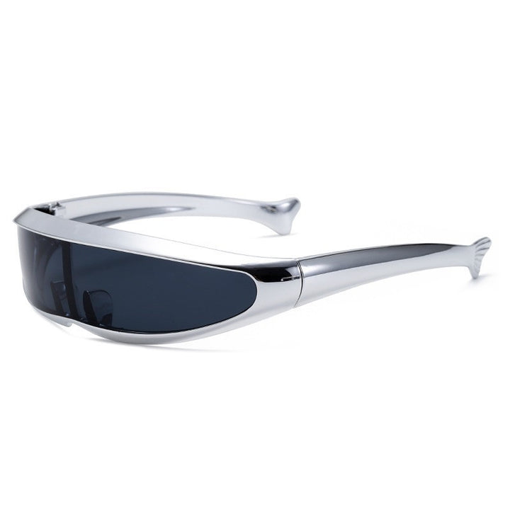Women Futuristic Designer Sunglasses with Stylish Gold Frame Bowlift