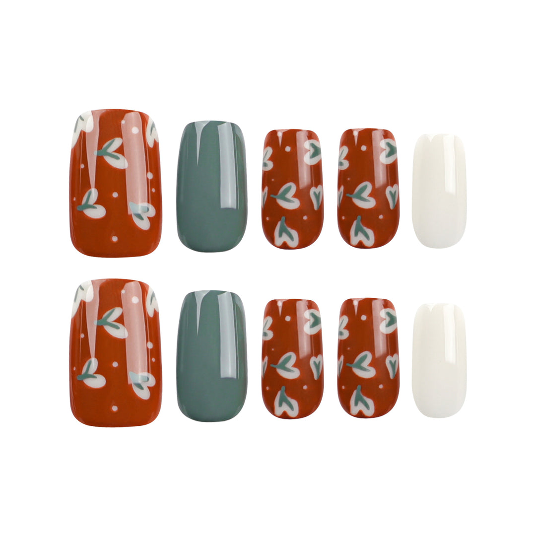 Elegant artificial nails with creative heart decorations Bowlift